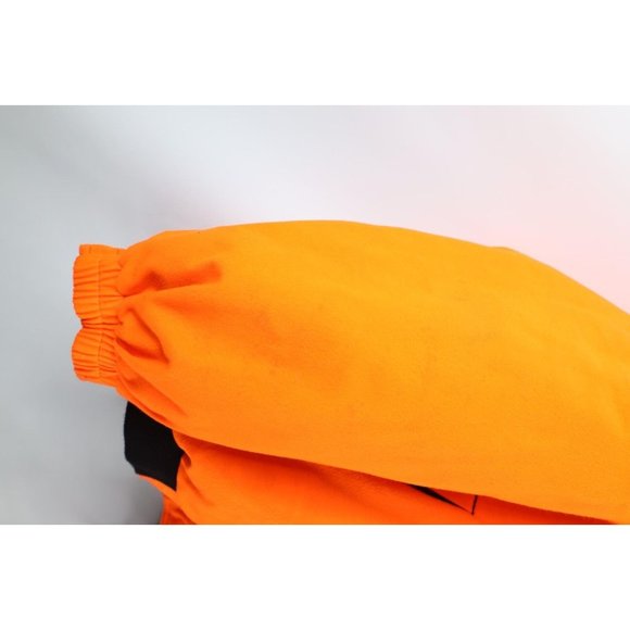 Vintage Cabelas Large Spell Out Soft Cloth Hunting Bomber Jacket Blaze Orange - Picture 8 of 14